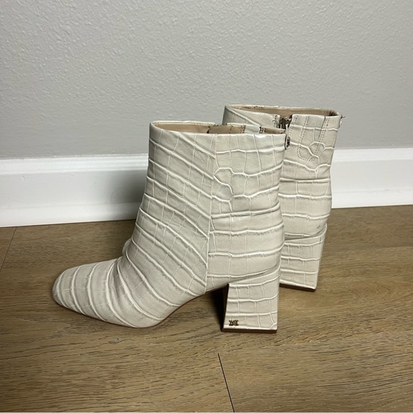 Sam Edelman Codie Croc Block Heel Square Toe Boots - Picture 7 of 11